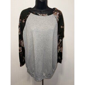 Nic & Lulu Knit Top Blouse Women Large Floral Long Sleeve USA